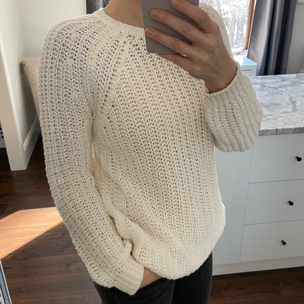 100% Cotton Long Off White Sweater. US size S but fits bigger. MNG